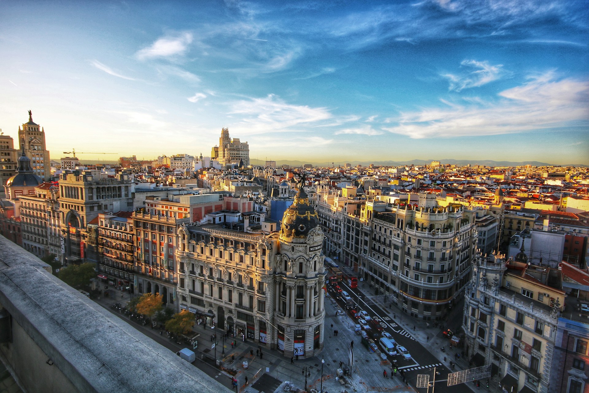 Skyline view of Madrid